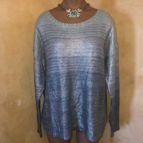 Anthropologie Willow & Clay metallic ombré sweater - Picture 3 of 7